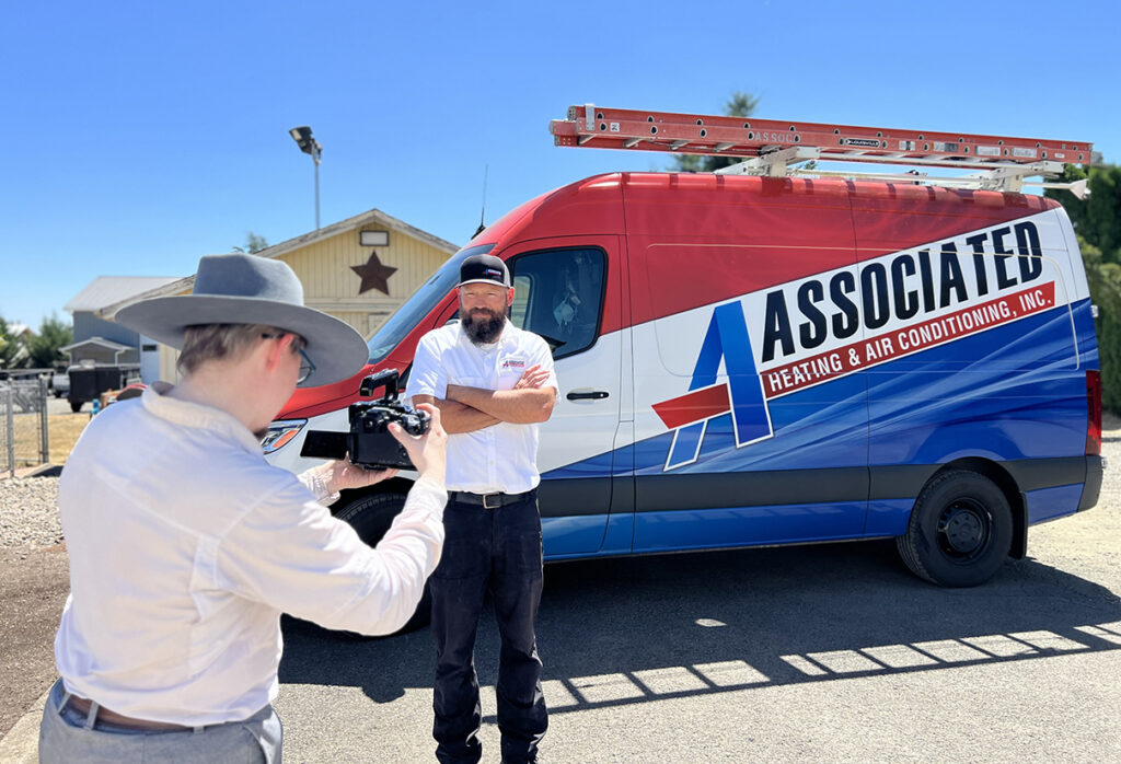 Behind the scenes filming Associated Heating & Air Conditioning's new commercial with KEZI