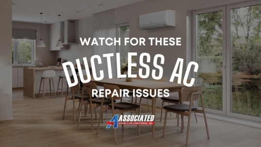 ductless unit in a living room + kitchen